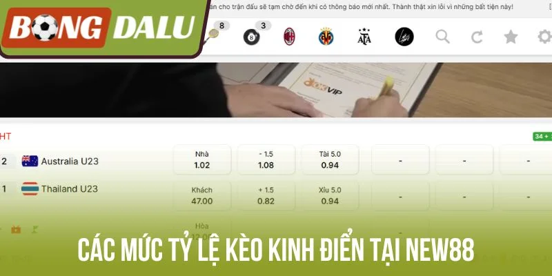 Các mức tỷ lệ kèo kinh điển tại New88