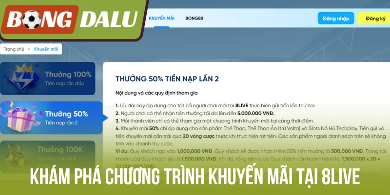 Khám phá chương trình khuyến mãi tại 8Live
